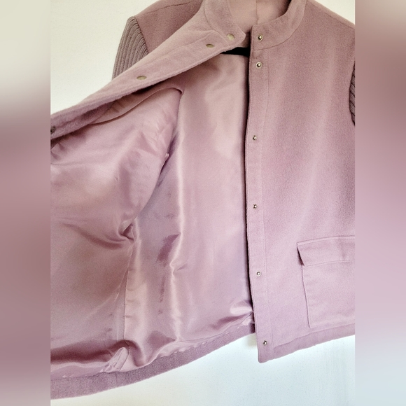 Harve Benard by Benard Holtzman Women's Wool Jacket Snap Knit Sleeve Lavender 16 - Picture 11 of 16